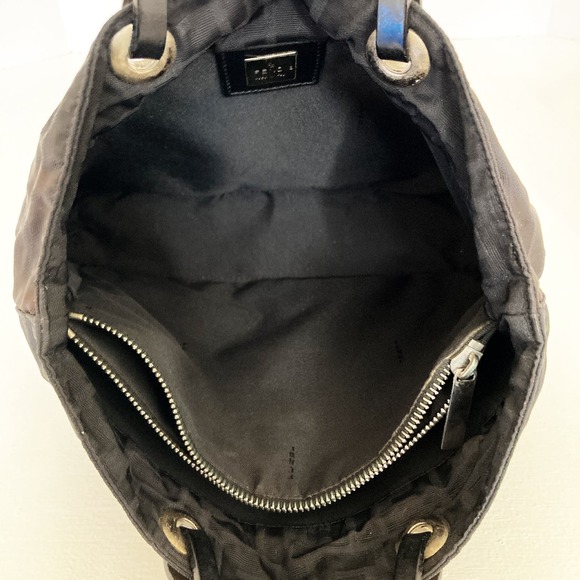 FENDI Mini Tote Bag Black on Black Zucca Canvas - Picture 12 of 16